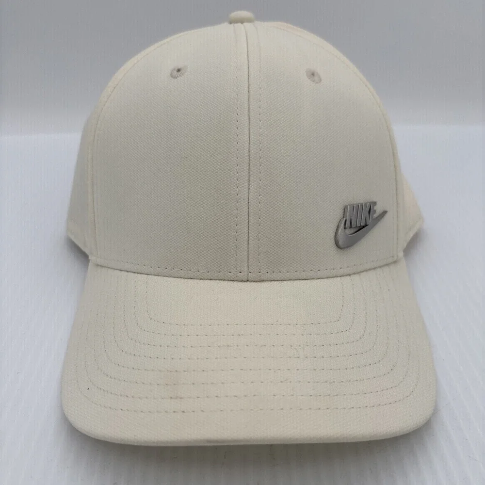 Nike Dri-FIT Club Baseball Cap Ivory Solid Casual Unisex Adults M/L